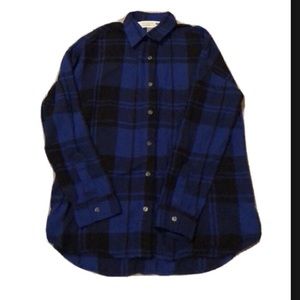 Old Navy The Boyfriend Shirt blue buffalo plaid